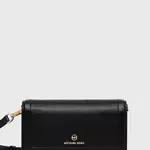 Kožená psaníčko MICHAEL Michael Kors černá barva