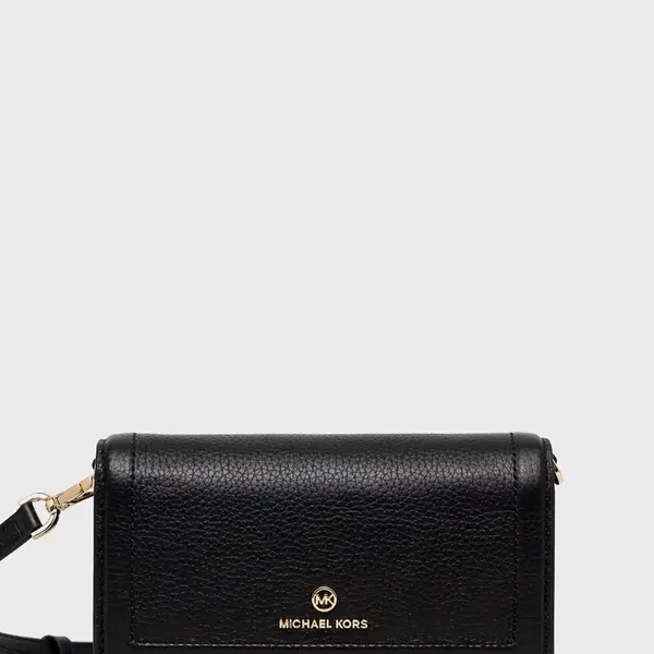 Kožená psaníčko MICHAEL Michael Kors černá barva
