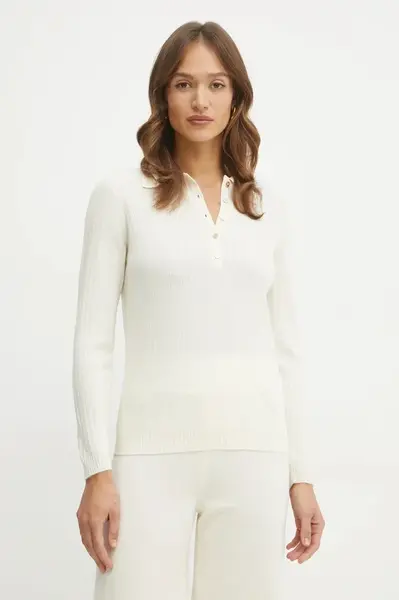 Vlněný svetr Luisa Spagnoli dámský, béžová barva, lehký, 100026