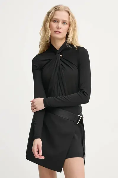 Halenka AllSaints MINA dámská, černá barva, hladká, W071PB