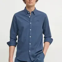 Bavlněná košile Pepe Jeans tmavomodrá barva, regular, s límečkem button-down