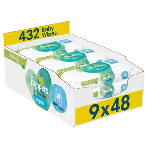 Pampers Aqua vlhčené ubrousky 9x48 ks
