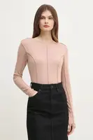 Tričko s dlouhým rukávem Sisley oranžová barva, 33FEL106W