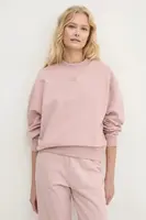 Bavlněná mikina HUGO dámská, růžová barva, hladká, 50527463