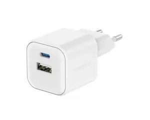 SWISSTEN SÍŤOVÝ ADAPTÉR GaN 1x USB-C 35W PD + 1x USB-A 27W QC BÍLÝ