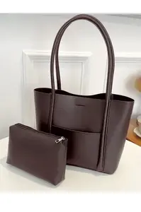 97735 Dewberry Classic Womens Shoulder Bag with Wallet-KAHVE