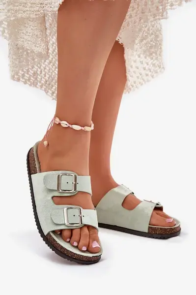 Boto Dámské Pantofle S Přezkami Mátové Oliena