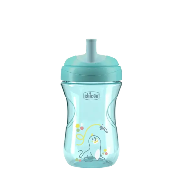 CHICCO Hrneček Advanced se slámkovým náústkem teal, 12m+ 266 ml
