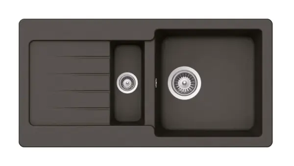SCHOCK Typos - Granitový dřez, 86x44 cm, s ovládáním odtoku, Asphalt TYPD150SAGAS