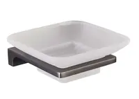 RAV Slezák Nil - Mýdlenka s držákem, matné sklo/metal grey NLA0300MG