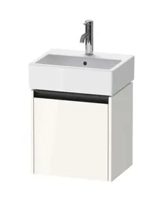 Duravit Ketho.2 - Umývadlová skrinka, 44x43x34 cm, 1 dvierka, pánty vpravo, lesklá biela K25070R22220000