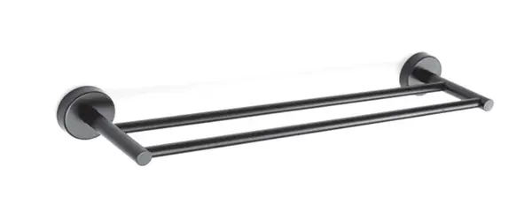 Sanela Nerezové doplňky - Dvojitý držák ručníků, délka 50 cm, matná černá SLZD 10N
