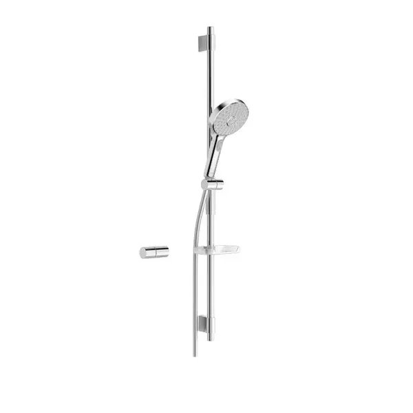 Hansa Activejet - Set sprchovej hlavice, 3 prúdy, tyče a hadice, svetlosivá/chróm 84370130