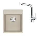 Franke Sety - Kuchynský set G253SA, fragranitový drez MRG 610-37 RTL a batéria FS 3230.031, sahara/chróm 114.0700.699