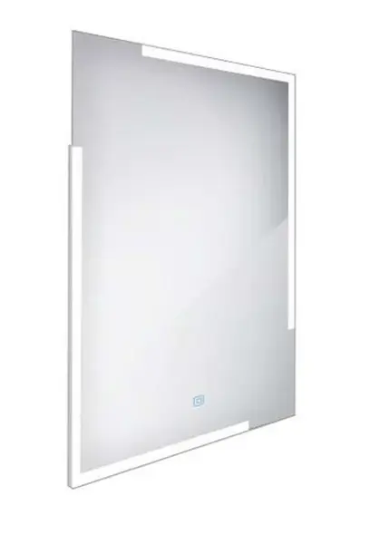 Nimco Zrcadla - Zrcadlo v rámu s LED osvětlením, 60x80 cm, hliník ZP 14002V