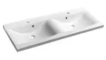 Sapho Lucia - Dvojumyvadlo 120x48 cm, 2 otvory pro baterii, bílá 50122