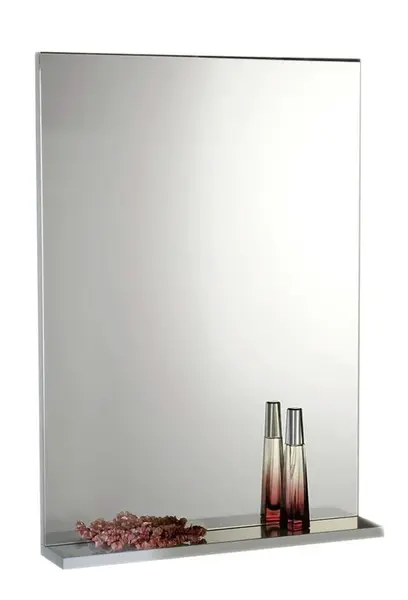 Aqualine Beta - Zrcadlo 50x70x12 cm, s poličkou, bílá 57396