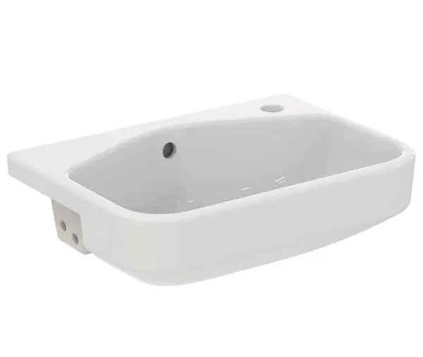 Ideal Standard i.Life S - Umývadlo polozápustné, 50x36 cm, s prepadom, otvor na batériu vpravo, biela T458801