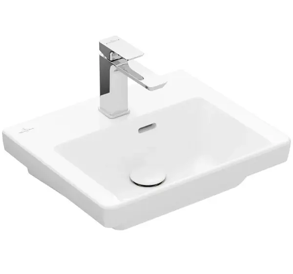 Villeroy & Boch Subway 3.0 - Umývadielko, 45x37 cm, s prepadom, otvor na batériu, alpská biela 43704501