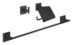Grohe QuickFix Start Cube - Set kúpeľňových doplnkov 3 v 1, matná čierna 411242430