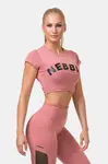 Nebbia Sporty HERO crop top s krátkým rukávem 584, S, růžová