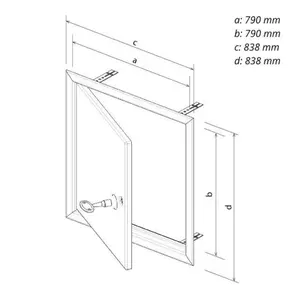 Dvířka revizní kovová RDK, 800 x 800 mm, bílá 0142/P