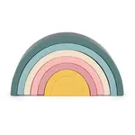 PETITE&MARS Hračka silikónová skladacia Rainbow Misty Green 12m+
