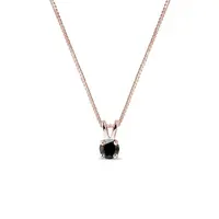 Prívesok s čiernym diamantom v ružovom zlate KLENOTA