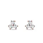 Náušnice napichovačky z ružového zlata s tromi briliantmi KLENOTA