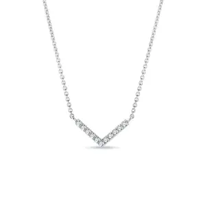 Náhrdelník z bílého zlata s diamantovým přívěskem KLENOTA