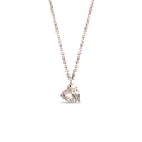 Přívěsek s morganitem ve tvaru srdce v růžovém zlatě KLENOTA