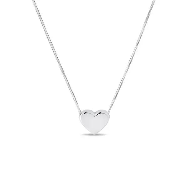 Náhrdelník v tvare srdca z bieleho zlata KLENOTA