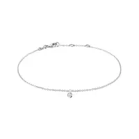 Řetízkový náramek s provrtaným diamantem v bílém zlatě KLENOTA