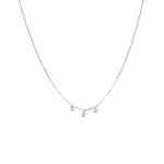 Náhrdelník se třemi lab grown diamanty v bílém zlatě KLENOTA