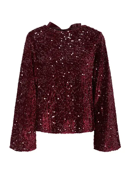 PIECES Blúzka 'PCKAM'  tmavočervená