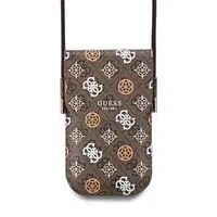 Taška na telefon Guess PU 4G Peony Multicolor, hnědá