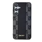 Zadní kryt DKNY PU Leather Checkered Pattern MagSafe pro Samsung Galaxy S24, černá