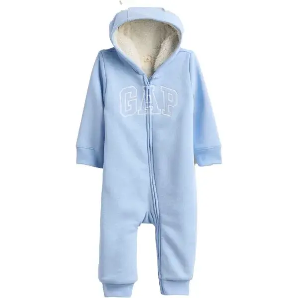GAP V-FRCH LOGO SHERPA LINED 1PC Dětský overal, světle modrá, velikost
