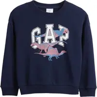 GAP V-FRCH OVERSIZED LOGO CREW Dětská mikina, tmavě modrá, velikost 2Y
