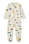 Dětský overal Liewood Birk Printed Pyjamas Jumpsuit béžová barva, LW20677
