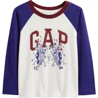 GAP V-FRCH LS LOGO RAGLAN T Dětské tričko, bílá, velikost 3Y