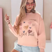 Bluza damska oversize z sercami PINKNOTE różowa Dstreet