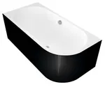 Polysan Monolith - Asymetrická vana Astra L, 160x75x60 cm, levá, bílá/černá 33611MB
