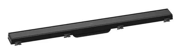 Hansgrohe RainDrain Match - Sprchový žlab s nerezovým roštem 800, s výškově stavitelným rámem, černá 56038610