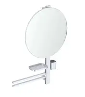 Ideal Standard ALU+ - Zrcadlo s držákem ručníků, poličkou a pohárkem na kartáčky a pastu, stříbrná BD587SI