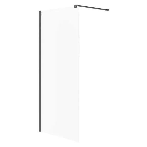 Cersanit Mille - Sprchová stěna Walk-In, 90x200 cm, černá/čiré sklo S161-008