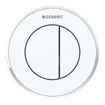 Geberit Splachovací systémy - Oddálené ovládání splachování typ 10, 2-činné, pro nádržku pod omítku 8 cm, bílá/lesklý chrom 116.056.KJ.1
