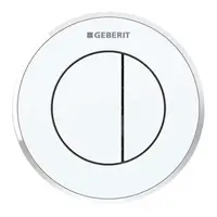 Geberit Splachovací systémy - Oddálené ovládání splachování typ 10, 2-činné, pro nádržku pod omítku 8 cm, bílá/lesklý chrom 116.056.KJ.1