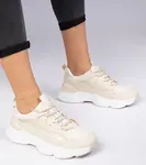 Gemre Beige women's sneakers with golden detail Kella