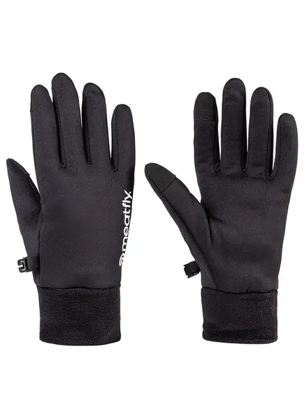 Meatfly pánské rukavice Mens Powerstretch Black White | Černá | Velikost L